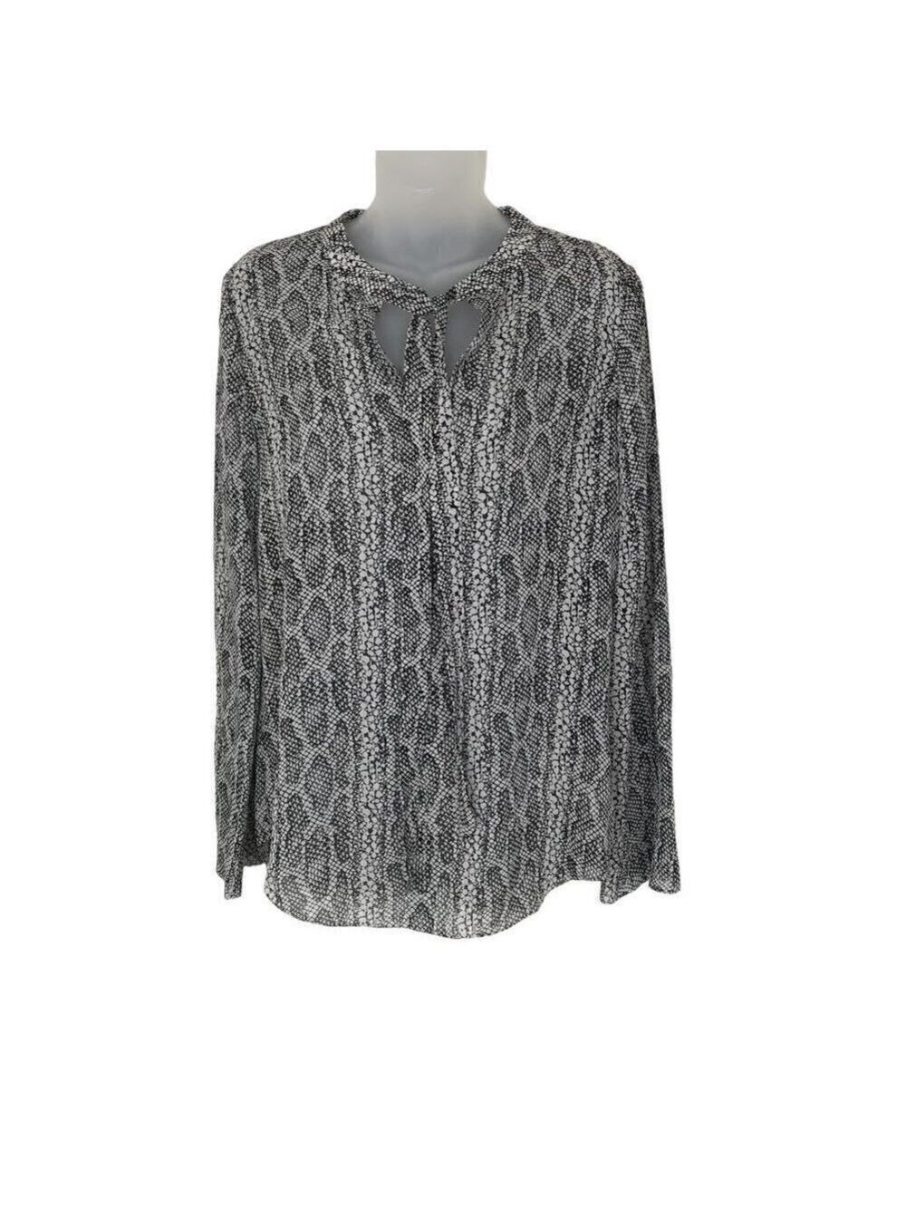 THEORY 100% Silk Snake Skin Print Blouse Size S